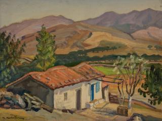 Attic Landscape — Oil painting, Canvas, 46.00×61.00cm — Theodoros Markellos